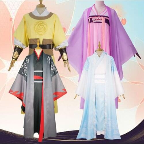 Anime Mo Dao Zu Shi Wei Wuxian Wig Jiang Cheng Lan Wangji Costume and Wig Dao Mo To Shi Dao Master Cosplay Hanfu Dress Costumes