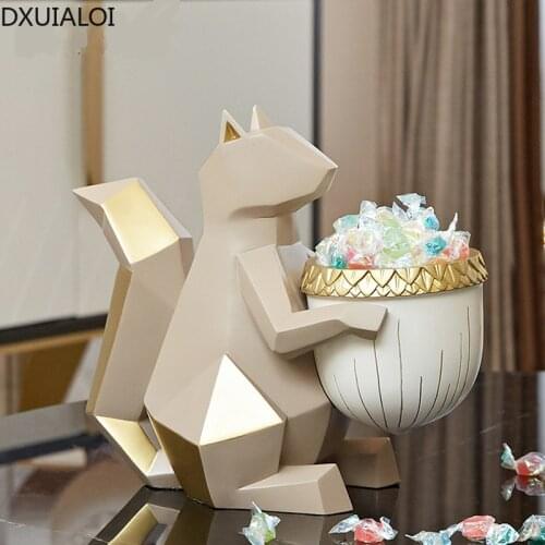 Creative Home Key Storage Box Decoration Nordic Modern Home Living Room Coffee Table Door Shoe Cabinet Decor Origami Squirrel