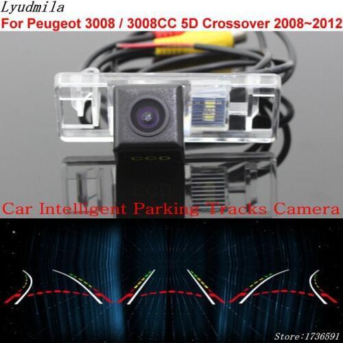 Lyudmila Car Intelligent Parking Tracks Camera FOR Peugeot 3008 / 3008CC 5D Crossover 2008~2012 Reverse Rear View Camera