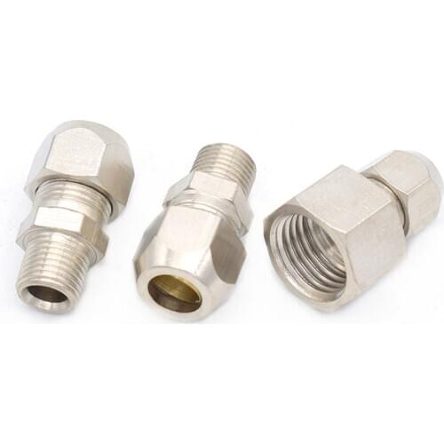 Metric 10*1mm 14*1.5mm 16*1.5mm 20*1.5mm Female Thread or Male Thread Clip Connect Brass Pipe Fittings