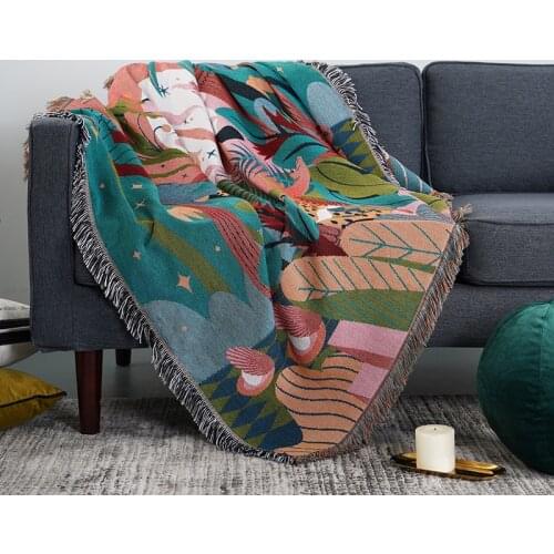 Forest Dancer Throw Blanket Multifunction 2 Sides Sofa Covers Cobertor Tassel Dust Cover Air Conditioning Blankets For Bed