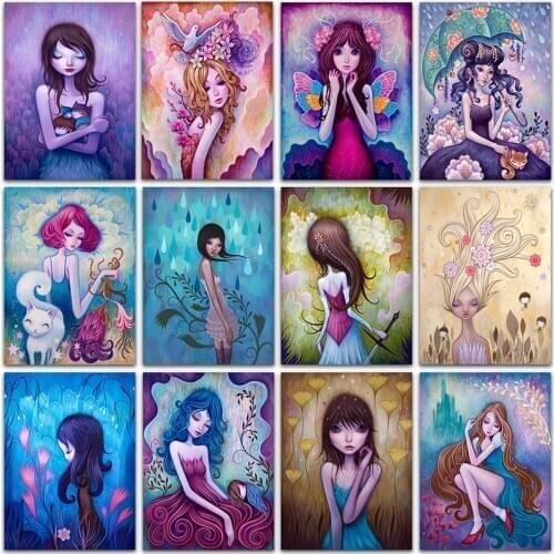 5D DIY Diamond Painting Kit Cartoon girl princess flower Full Square&Round embroidery mosaic Cross stitch Paint home decor art