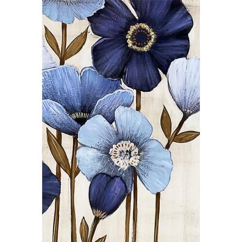 Painting By Numbers DIY Dropshipping 40x50 50x65cm Blue wild chrysanthemu Flower Canvas Wedding Decoration Art picture Gift