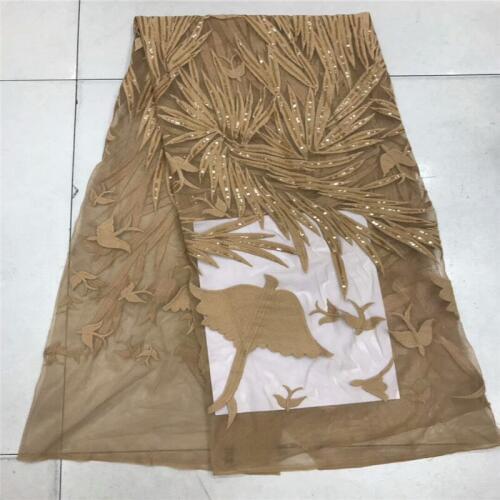 Nigerian lace fabrics african lace fabric 2019 high quality lace african fabric for wedding dress with sequins XC8-42