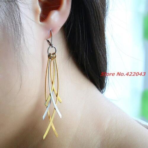 New Design 316L Stainless Steel Womens Charm Gold Silver color Ear Stud Eardrop Earrings, Top Grade Ear Jewelry For Ladies