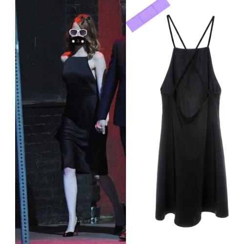 2021 lalaland cos Mia Stone Sisters Sexy Leaky Back Strap Dress Emmas Same Slim and Thin Long Dress