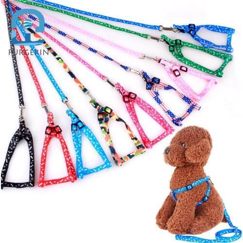 Dog Harness leash Set Breathable Adjustable Padded Harnesses Vest for Small Dogs Cats Rabbits Polyester Pet Accessories