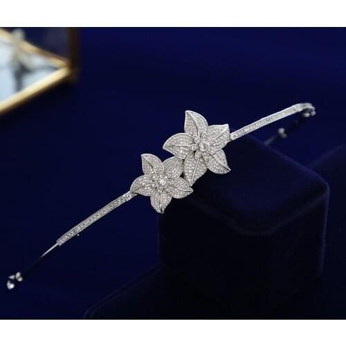 Simple Stars CZ Zircon Wedding Headbands Brides Tiaras Headpieces Evening Hair Accessories