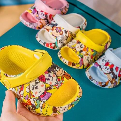 2021 New Children Summer Sandals Soft Beach Shoes Toddler Kids Baby Boys Girls Cute Cartoon Animal Non-Slip Slippers Shoes
