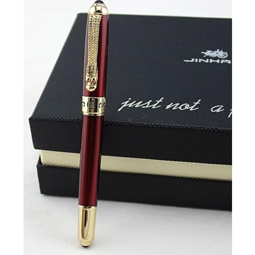 JINHAO 1000 wine red metal Roller Ball Pen With Golden Dragon clip school Office Stationery Luxury brand Gift gel Pens A6