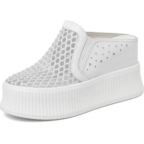 Women Slippers Flat Shoes Woman Genuine Leather Beach Sandals Ladies Luxury Belt Platform Slides Flip Flops Summer