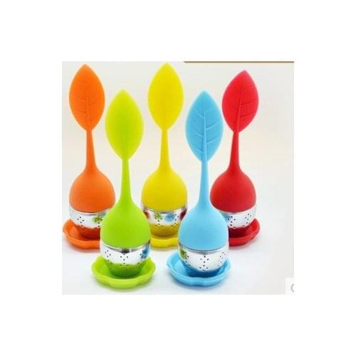Silicone leaf 304 stainless steel tea strainer insulation high temperature available multi-style tea set