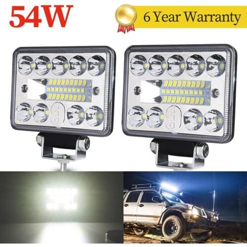 54W 18 LED With Daytime lights Work Light LED Light Bars Spot Flood Beam for Work Driving Offroad Boat Car Tractor Truck