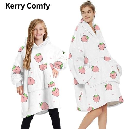 Warm Thick Flannel TV Hooded Sweater Blanket Giant Cartoon Pocket Adult Children Fleece Weighted Blankets for Beds Travel Home
