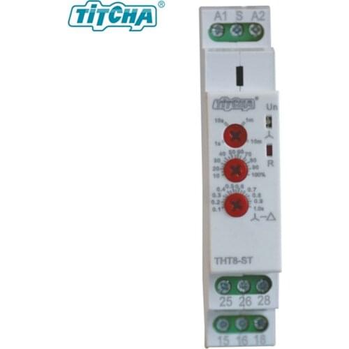 TITCHA THT8-ST Delay on Soft AC230V 415V AC/DC12V-240V Delta Relay Motor Starter