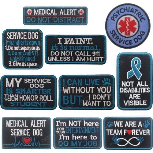 Service Dog K9 Dog Medical Alert Do Not Distract Embroidered Patches Tactical Military Patch Decorative Embroidery Badges