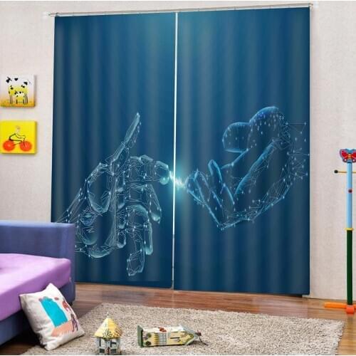 High quality custom 3d curtain fabric blue curtains Beautiful Photo Fashion Customized 3D Curtains