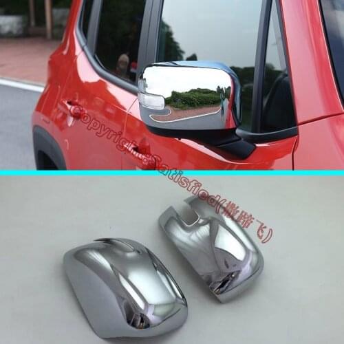 ABS Chrome Car Accessories Side Mirror Cover Trim Rear View Cap Overlay Molding Garnish For JEEP Renegade 2015 2016 2017