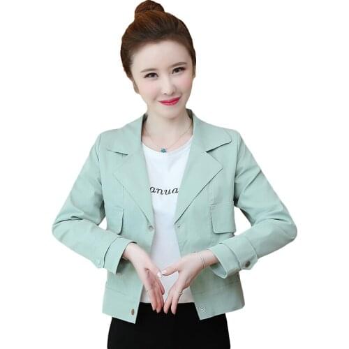 2021 Spring Fashion Jacket Ladies Wild Korean Solid Baseball Uniforms Short Coat Women Loose Plus Size Casual Tops Tide H1198