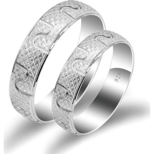 925 Sterling Silver Couple Wedding Band Ring Lover Rings for Man Woman Jewelry Anniversary Valentines Day Gifts