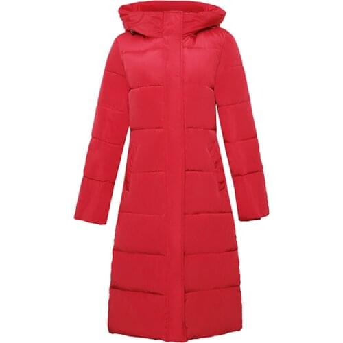 Winter Women Jackets Autumn 2021 Thicken Hooded Down Cotton Coat Famale Long Slim Parkas Ladies Casaco Inverno Feminino SQQ130
