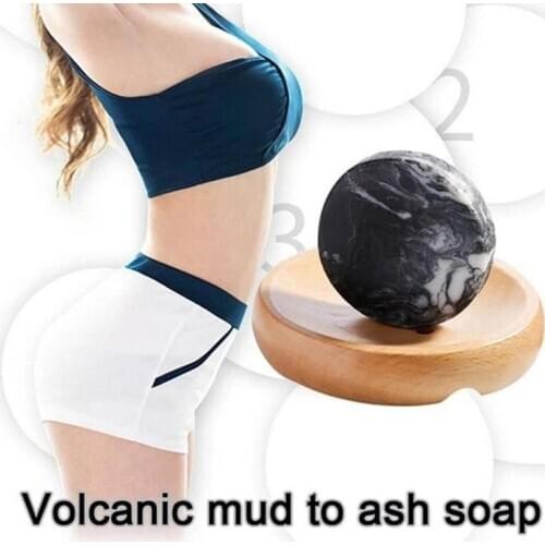 1Pcs Volcanic Mud Handmade Soap Clay Coffee Slimming Soap Whitening Anti Bacterial Soap Beauty Body Skin Care Home Bath Supplies