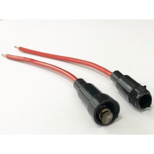 10pcs Car Auto Fuse Holder Case In-Line Black Red Plastic Screw Type With Wire 5x20mm