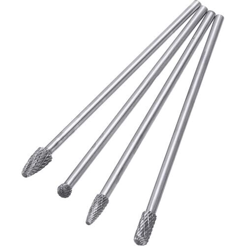 1/4" Extra Long Rotary Burr Bit Tool 6'' Carbide Burr Rotary Burr File Drill Bits Set Durable For Metal Milling Engraving Cutter