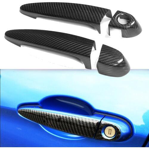 2 Door Universal Carbon fiber Side Door Handle Cover Trim with LED hole for BMW 1 Series E87 F20 F21 Coupe 2007-2015
