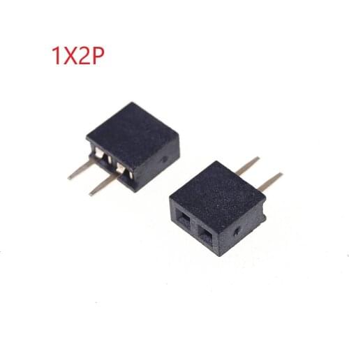 20pcs 1x2 P 2 Pin 2.0 mm PCB Female Header Pin Headers Single row Straight Through Hole Insulator height 4.30mm Rohs Reach