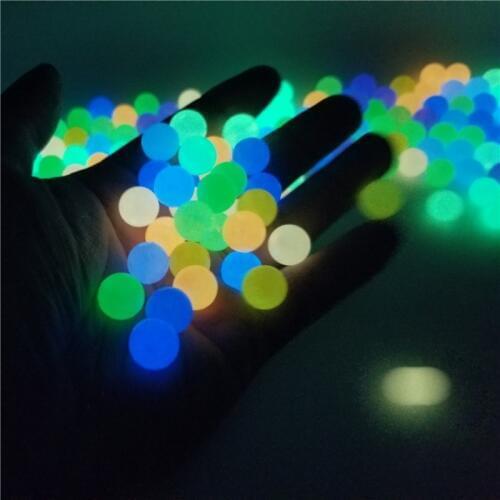 200Pcs 6-12mm Glow In The Dark Acrylic Beads Luminous Round Loose Beads For Diy Home Decoration Fish Tank Handmade Crafts