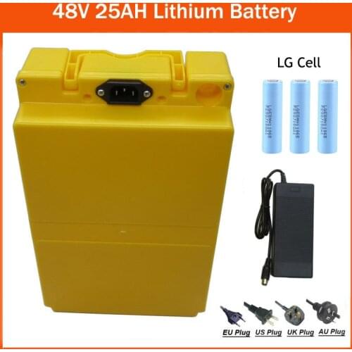 1000W 48V Electric Bike Bicycle Battery Pack 48V 20AH 25AH lithium batterie 3200MAH MH1 18650 cell With 30A BMS 54.6V 5A charger