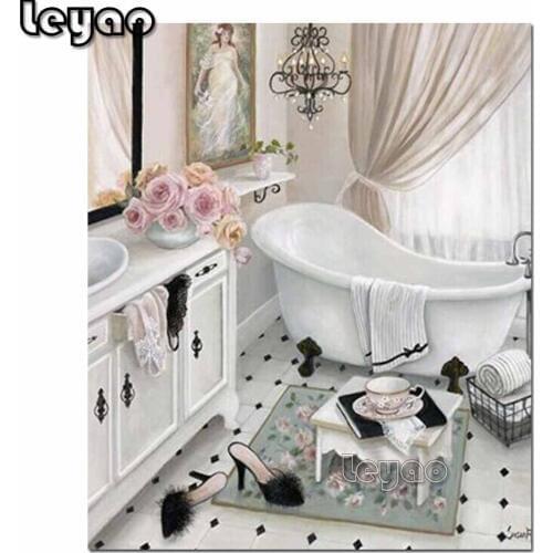 DIY Diamond Painting Bathtub 3D Diamond Embroidery sale square round drill Mosaic diamond picture Bathroom decoration art