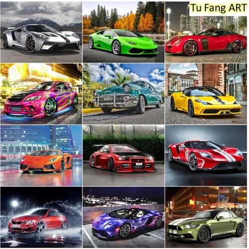 Diamond Embroidery Sports Car 5D DIY Diamond Painting Mosaic Cross Stitch Kits Kids Room Decoration Full Round Drill Gifts