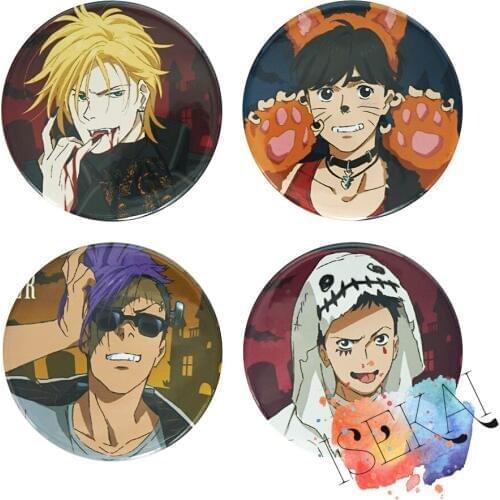 BANANA FISH Anime badge Ash Lynx Okumura Eiji Shorter Sing Soo-Ling Helloween Metal Badge Brooch Pins