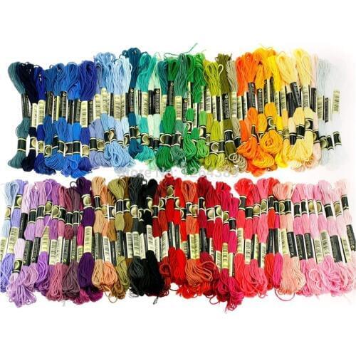 Free shipping 100 Anchor Similar DMC Cross Stitch Cotton Embroidery Thread Floss Sewing Skeins Craft