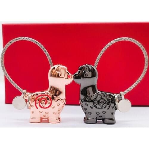 Alpaca keychain cute key chain for women wire rope keychain high quality portachiavi chaveiro llaveos hombre bag charm