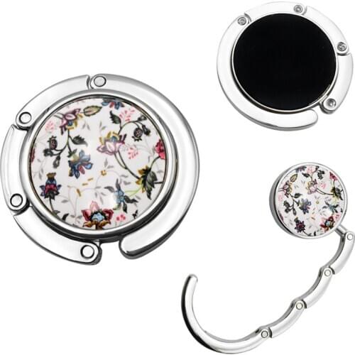 Dragonfly Holder Folding Table Mounted Travel Ceramic Peacock Portable Round Butterfly Flower Delicate Handbag Hook Purse Hanger