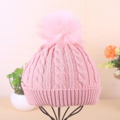 Cute Faux Fur Pom Poms Knitted Hat Skullies Beanies Caps for Children Kids Girls Lovely Winter Warm Beanie Hats Bonnet Gorro