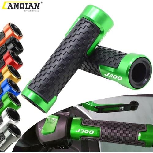 For Kawasaki J300 J 300 2015 2016 2017 2018 7/8" 22mm Motorcycle Accessories CNC Aluminum Rubber Handlebar Grips Hand Bar Grip