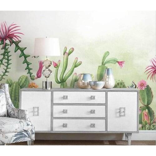 Beibehang Custom Cactus green idyllic plant southeast asia Photo Wall paper 3D Mural Wallpaper For Kids Room Bedroom Living Room