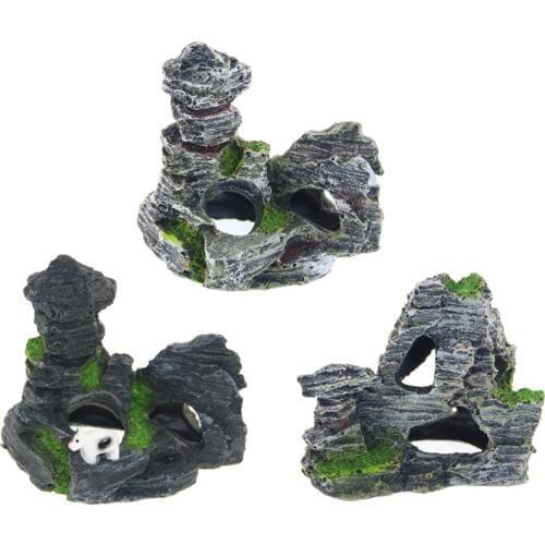 Aquarium decorative landscaping resin small rockery stone island aquarium accessories stones for aquarium grottos for aquarium