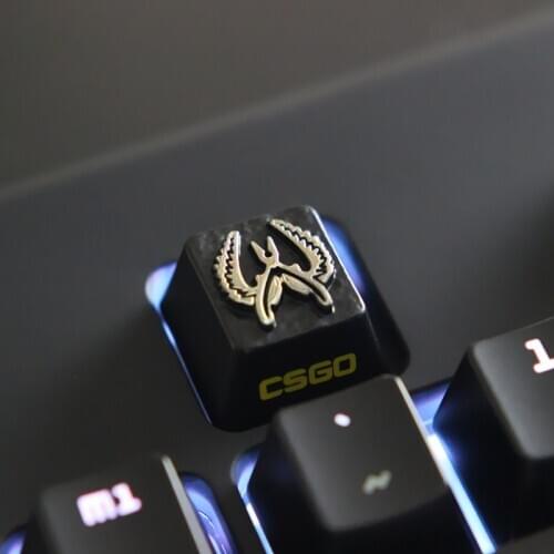 KeyStone Keycap 1 pcs CSGO shooting game theme aluminum alloy metal mechanical keyboards keycaps R4 height for Cherry MX axis
