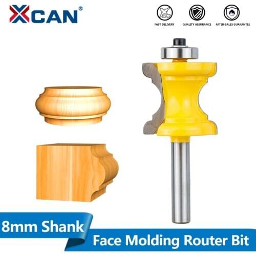 XCAN Face Molding Router Bit 8mm Shank Bullnose Bead Column Woodworking Engraving Tool Tungsten Router Bit Wood Router Bit