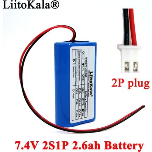 Liitokala 7.4V 18650 Lithium Battery Pack 2S 2.6ah Fishing LED Light Bluetooth Speaker 8.4V Emergency DIY batteries with PCB