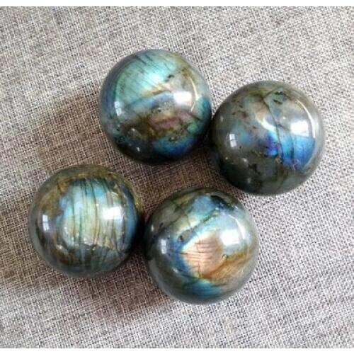 BEST! TOP!! 4PCS NATURAL Labradorite Crystal sphere ball Orb Gem Stone