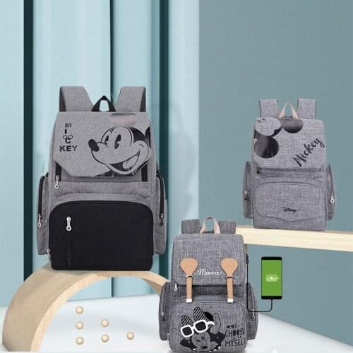 Disney Mickey Minnie Disney Baby Mummy Multifunctional Diaper Bags Baby Changing Bag for Stroller Mummy Bags Nappy Bag Organizer
