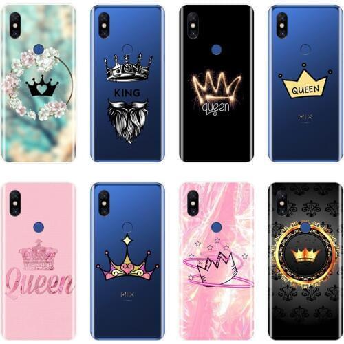 Soft Phone Case For Xiaomi Mi Note 1 2 3 Aesthetic Luxury King And Queen Crown Silicone Back Cover For Xiaomi Mi Max Mix 1 2 2S