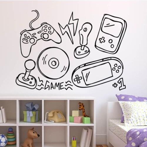 Games Wall Sticker Video Game Controller Vinyl Wall Decal Boys Play Room Decor Gamers Style Wall Art Mural Vinyl Art AY1012