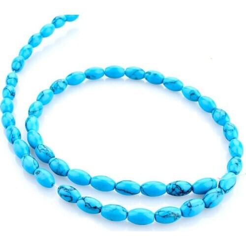 Natural Turquoises Beads 5MM*8MM Stone Irregular Energy Healing with Free Crystal Stretch Cord for Jewelry Making